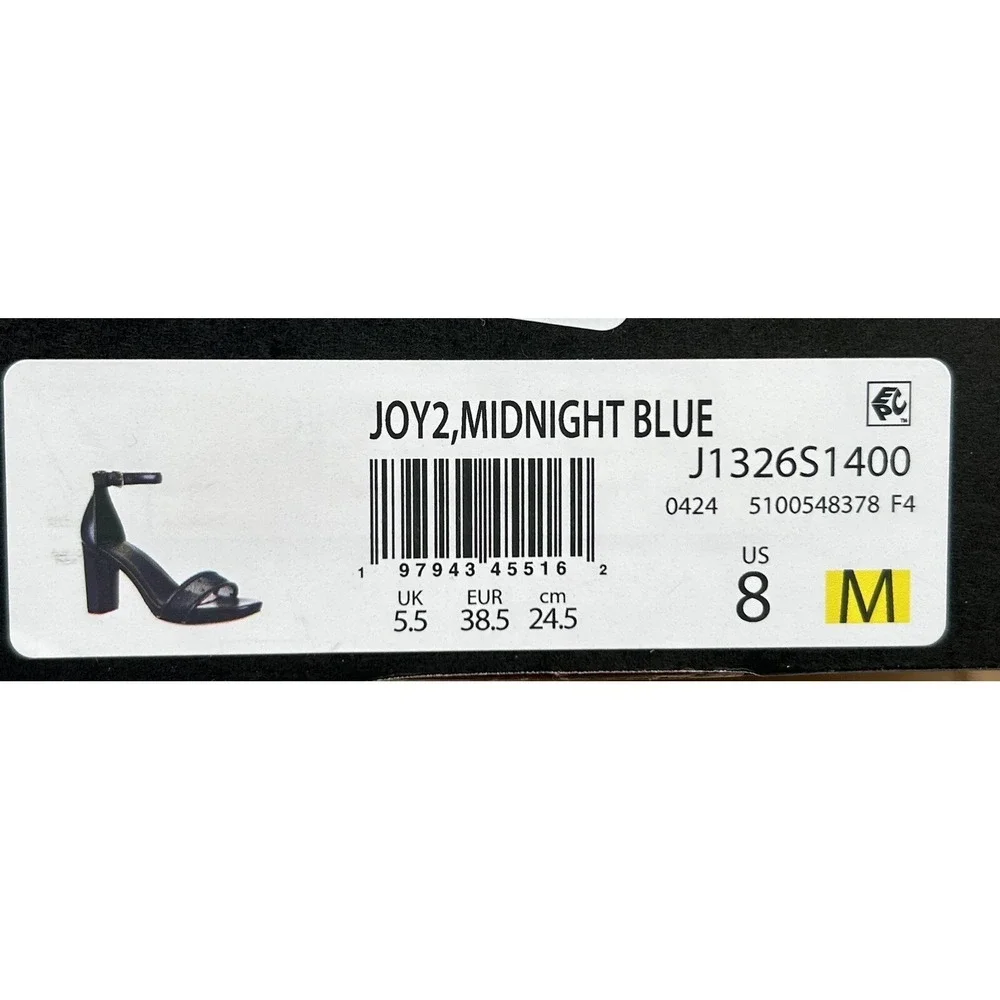 Naturalizer Joy2 Women's‎ Block Heel Sandals Size 8 Midnight Blue Ankle Strap
